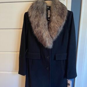 Women's INTL Details Faux Wool Winter Coat